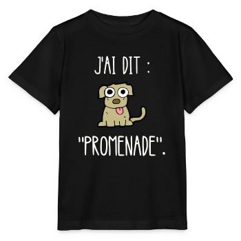 j'ai dit promenade - T-shirt bio MINI CREATOR Stanley/Stella Enfant - noir - Devant - Mikhail (115cm)