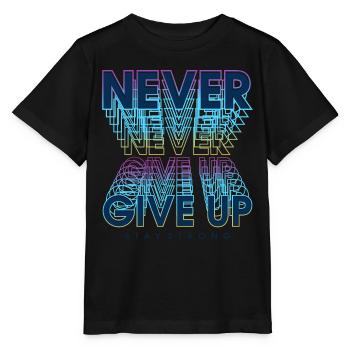 never give up schriftzug - Stanley/Stella Kinder T-Shirt MINI CREATOR  - Schwarz - Vorne - Mikhail (115cm)