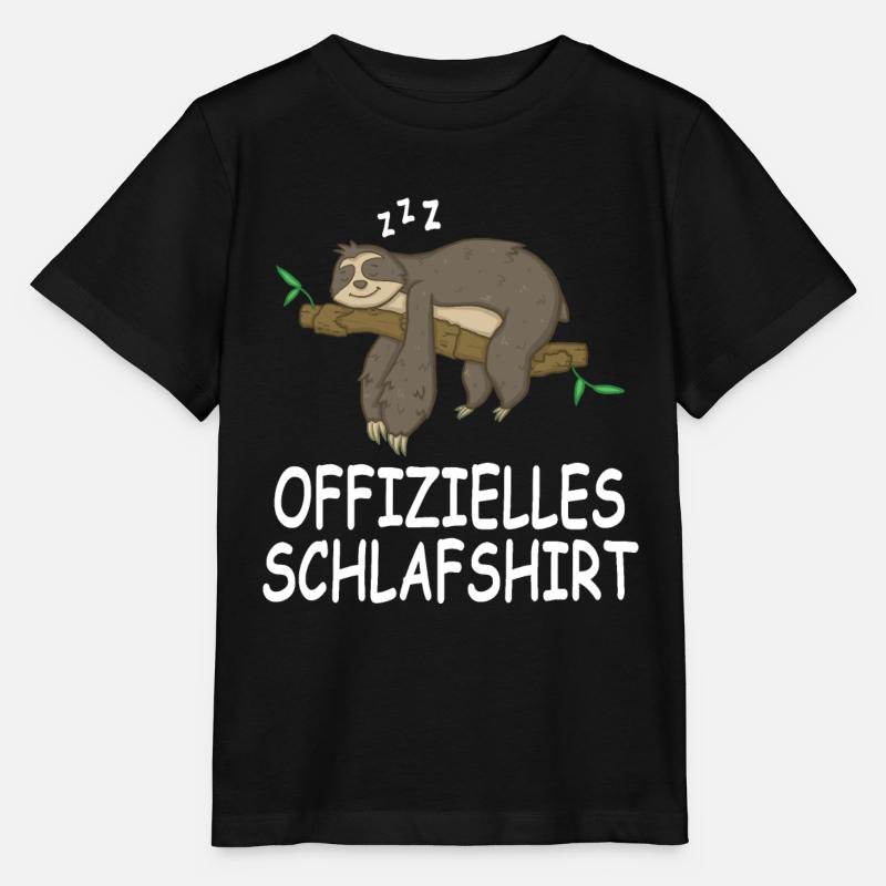 Faultier Schlafshirt Schlafanzug Nachthemd Pyjama - Stanley/Stella Kinder T-Shirt MINI CREATOR  - Schwarz
