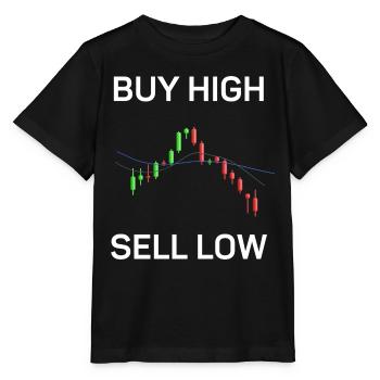 Buy high, sell low, fun - Stanley/Stella MINI CREATOR Kids’ T-Shirt - black - Front - Mikhail (115cm)