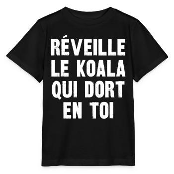 réveille le koala qui dort en toi - T-shirt bio MINI CREATOR Stanley/Stella Enfant - noir - Devant - Mikhail (115cm)