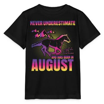 This girl loves horses | August - Stanley/Stella MINI CREATOR Kids’ T-Shirt - black - Front - Mikhail (115cm)