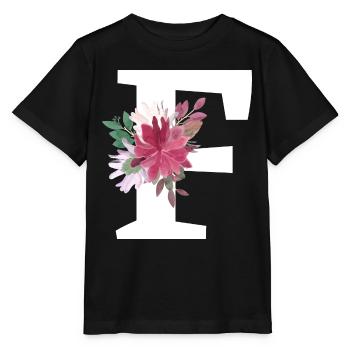 Buchstabe f blumig - Stanley/Stella Kinder T-Shirt MINI CREATOR  - Schwarz - Vorne - Mikhail (115cm)