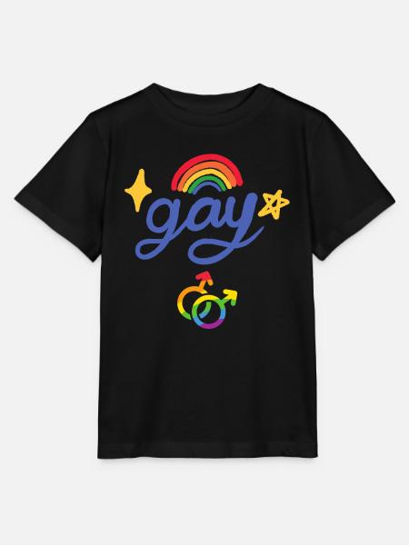 Schwuler Regenbogen - Stanley/Stella Kinder T-Shirt MINI CREATOR - Schwarz