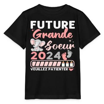 Future grande soeur 2024 bientôt grande soeur - T-shirt bio MINI CREATOR Stanley/Stella Enfant - noir - Devant - Mikhail (115cm)