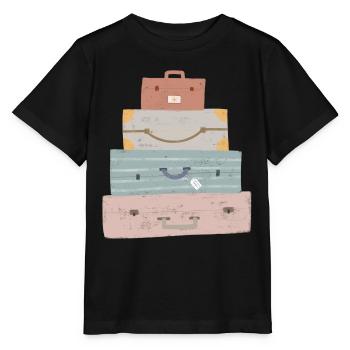 Valise Globetrotter - T-shirt bio MINI CREATOR Stanley/Stella Enfant - noir - Devant - Mikhail (115cm)