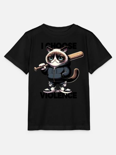 I Choose Violence Cat I Cat Lover I Anti Social - Stanley/Stella T-shirt MINI CREATOR til børn - sort