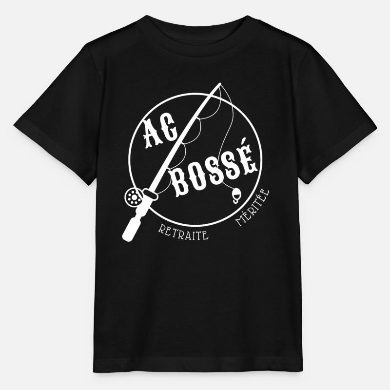 Cadeau retraité pour les pêcheurs, canne à pêche. - T-shirt bio MINI CREATOR Stanley/Stella Enfant - noir