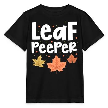 Leaf Peeper Peeping Autumn Fall Season Leaves - Stanley/Stella Kinder T-Shirt MINI CREATOR  - Schwarz - Vorne - Mikhail (115cm)