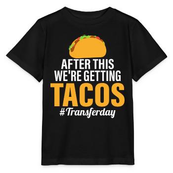 Après cela, nous aurons des tacos #Transferday œuf IV - T-shirt bio MINI CREATOR Stanley/Stella Enfant - noir - Devant - Mikhail (115cm)