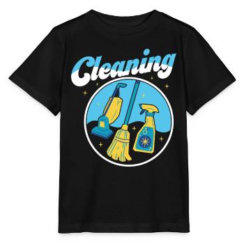 Cleaning Cleaner Housewife Housekeeping - Stanley/Stella MINI CREATOR Kids’ T-Shirt - black - Front - Mikhail (115cm)