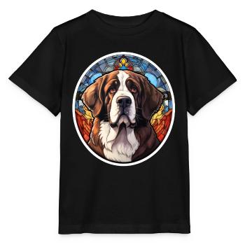 Bernhardinerkopf - Stanley/Stella Kinder T-Shirt MINI CREATOR  - Schwarz - Vorne - Mikhail (115cm)