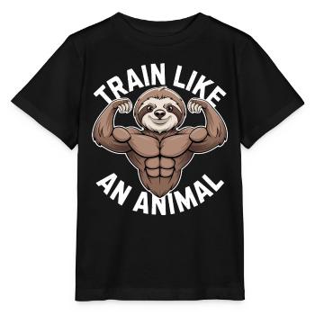S’entraîner comme un animal : la paresse musculaire - T-shirt bio MINI CREATOR Stanley/Stella Enfant - noir - Devant - Mikhail (115cm)