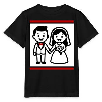 Mariage de couple marié - T-shirt bio MINI CREATOR Stanley/Stella Enfant - noir - Devant - Mikhail (115cm)