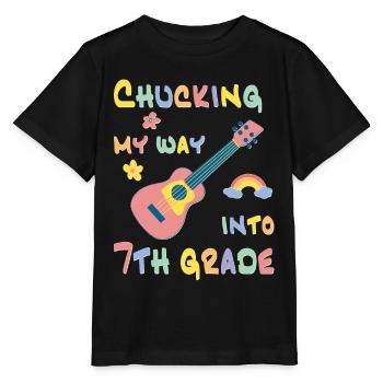 Chucking my way into 7th grade - Stanley/Stella MINI CREATOR Kids’ T-Shirt - black - Front - Mikhail (115cm)