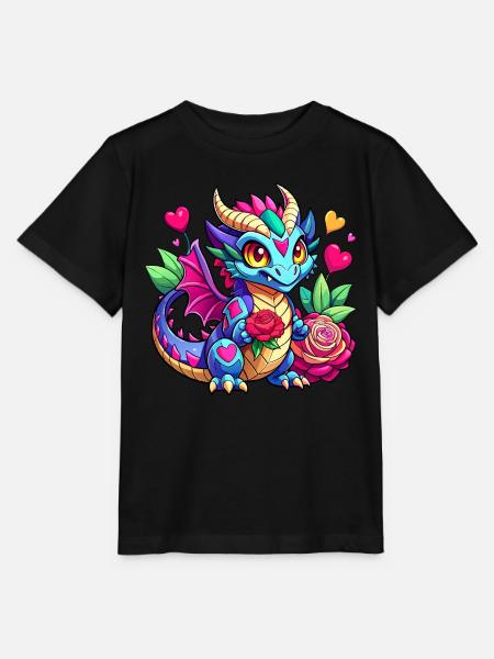 Farbenfroher Drache - Stanley/Stella Kinder T-Shirt MINI CREATOR  - Schwarz