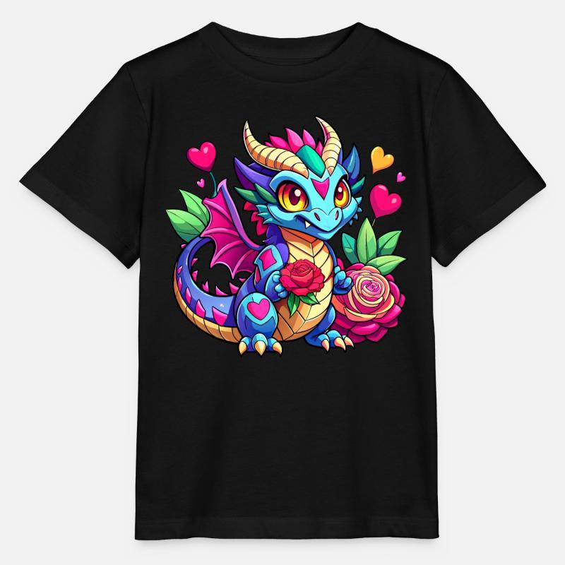 Farbenfroher Drache - Stanley/Stella Kinder T-Shirt MINI CREATOR - Schwarz
