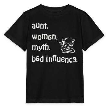étonné. Femme. mythe. Mauvaise influence - Rétro - T-shirt bio MINI CREATOR Stanley/Stella Enfant - noir - Devant - Mikhail (115cm)