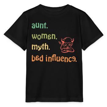 étonné. Femme. mythe. Mauvaise influence - Rétro - T-shirt bio MINI CREATOR Stanley/Stella Enfant - noir - Devant - Mikhail (115cm)