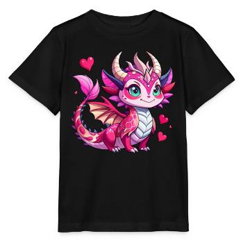 Farbenfroher Drache - Stanley/Stella Kinder T-Shirt MINI CREATOR  - Schwarz - Vorne - Mikhail (115cm)