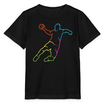 Handball bunt Handballspieler Jungen Handballer - Stanley/Stella Kinder T-Shirt MINI CREATOR  - Schwarz - Vorne - Mikhail (115cm)