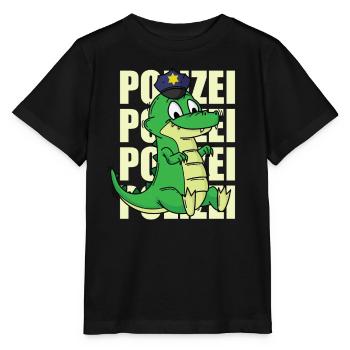 Police crocodile avec casquette de police - T-shirt bio MINI CREATOR Stanley/Stella Enfant - noir - Devant - Mikhail (115cm)