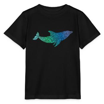 Déflin avec un mammifère dans l’eau - T-shirt bio MINI CREATOR Stanley/Stella Enfant - noir - Devant - Mikhail (115cm)