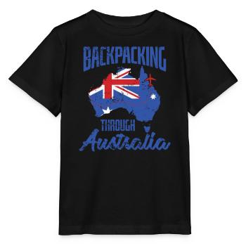 Backpacking through Australia Sydney - Stanley/Stella MINI CREATOR Kids’ T-Shirt - black - Front - Mikhail (115cm)