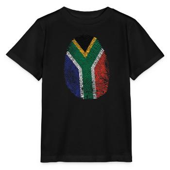 Fingerabdruck Südafrika D.N.A. Kontinent - Stanley/Stella Kinder T-Shirt MINI CREATOR  - Schwarz - Vorne - Mikhail (115cm)