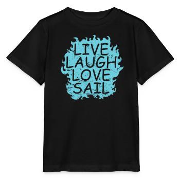 Rire en direct Love Sail Sailing Boat Sport - T-shirt bio MINI CREATOR Stanley/Stella Enfant - noir - Devant - Mikhail (115cm)