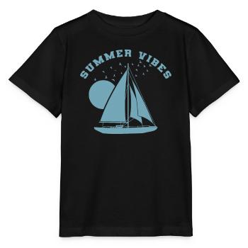 Summer Vibes Voilier Sports Nautiques - T-shirt bio MINI CREATOR Stanley/Stella Enfant - noir - Devant - Mikhail (115cm)