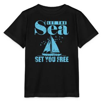 Laissez la mer vous mettre gratuitement au sport de voilier - T-shirt bio MINI CREATOR Stanley/Stella Enfant - noir - Devant - Mikhail (115cm)
