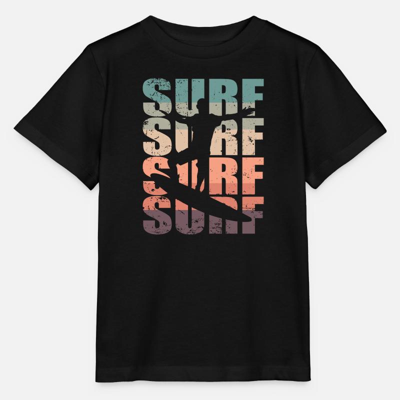 Surf Surf Surf Surf Surfboard - T-shirt bio MINI CREATOR Stanley/Stella Enfant - noir