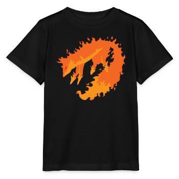 Feuerfuchs brennender Fuchs Wildnis Fuchs - Stanley/Stella Kinder T-Shirt MINI CREATOR  - Schwarz - Vorne - Mikhail (115cm)