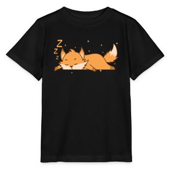 Fuchs schläft niedlich Tierpark Zoo - Stanley/Stella Kinder T-Shirt MINI CREATOR  - Schwarz - Vorne - Mikhail (115cm)