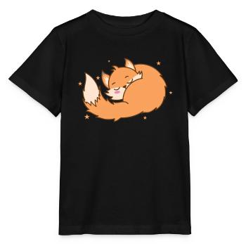 Fox dreams animal nature environment red fox - Stanley/Stella MINI CREATOR Kids’ T-Shirt - black - Front - Mikhail (115cm)