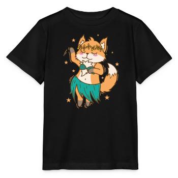 Fox makes belly dance funny animal nature - Stanley/Stella MINI CREATOR Kids’ T-Shirt - black - Front - Mikhail (115cm)