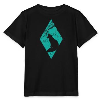 Fuchs unter einem Baum Wildnis Tier - Stanley/Stella Kinder T-Shirt MINI CREATOR  - Schwarz - Vorne - Mikhail (115cm)