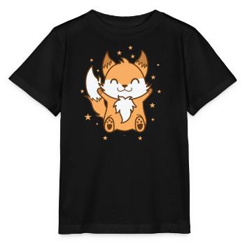 Fuchs is happy Zoo Tier Natur Umwelt - Stanley/Stella MINI CREATOR Kids’ T-Shirt - black - Front - Mikhail (115cm)