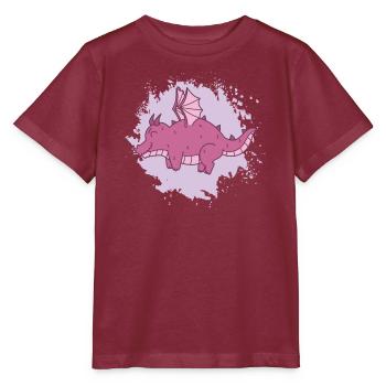 fat dragon fantasy animal cute - Stanley/Stella MINI CREATOR Kids’ T-Shirt - burgundy - Front - Kain (125cm)