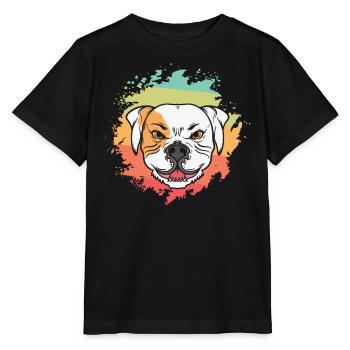 Bad Bulldog Facial Expression Pet - Stanley/Stella MINI CREATOR Kids’ T-Shirt - black - Front - Mikhail (115cm)