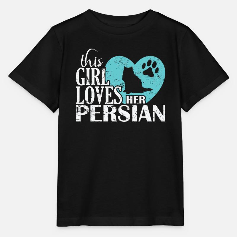 Cette fille aime son chat persan chat domestique - T-shirt bio MINI CREATOR Stanley/Stella Enfant - noir