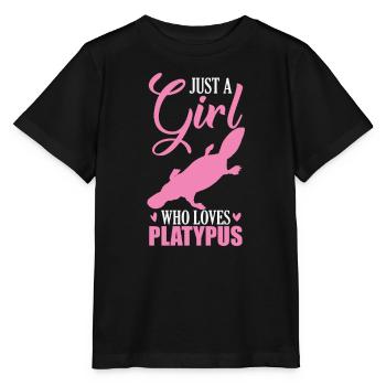 Just a Girl who loves Platypus Schnabeltier - Stanley/Stella Kinder T-Shirt MINI CREATOR  - Schwarz - Vorne - Mikhail (115cm)