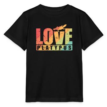 Love Platypus Australien Schnabeltier Tier - Stanley/Stella Kinder T-Shirt MINI CREATOR  - Schwarz - Vorne - Mikhail (115cm)