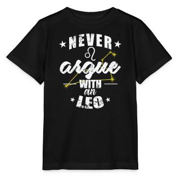 Signe du zodiaque Ne jamais se disputer avec un Lion - T-shirt bio MINI CREATOR Stanley/Stella Enfant - noir - Devant - Mikhail (115cm)