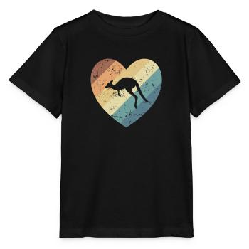 Cœur avec Kangourou Australie Outback Animal - T-shirt bio MINI CREATOR Stanley/Stella Enfant - noir - Devant - Mikhail (115cm)