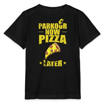 Parkour now Pizza later Sport Training - Stanley/Stella MINI CREATOR Kids’ T-Shirt - black - Front - Mikhail (115cm)