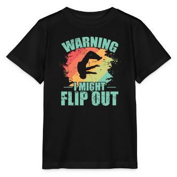 Warning I Might Flip out Parkour Sport - Stanley/Stella MINI CREATOR Kids’ T-Shirt - black - Front - Mikhail (115cm)