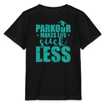 Parkour Makes Life suck less Sport Training - Stanley/Stella MINI CREATOR Kids’ T-Shirt - black - Front - Mikhail (115cm)