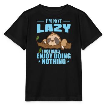 Je ne suis pas paresseux, j’aime vraiment ne rien faire - T-shirt bio MINI CREATOR Stanley/Stella Enfant - noir - Devant - Mikhail (115cm)